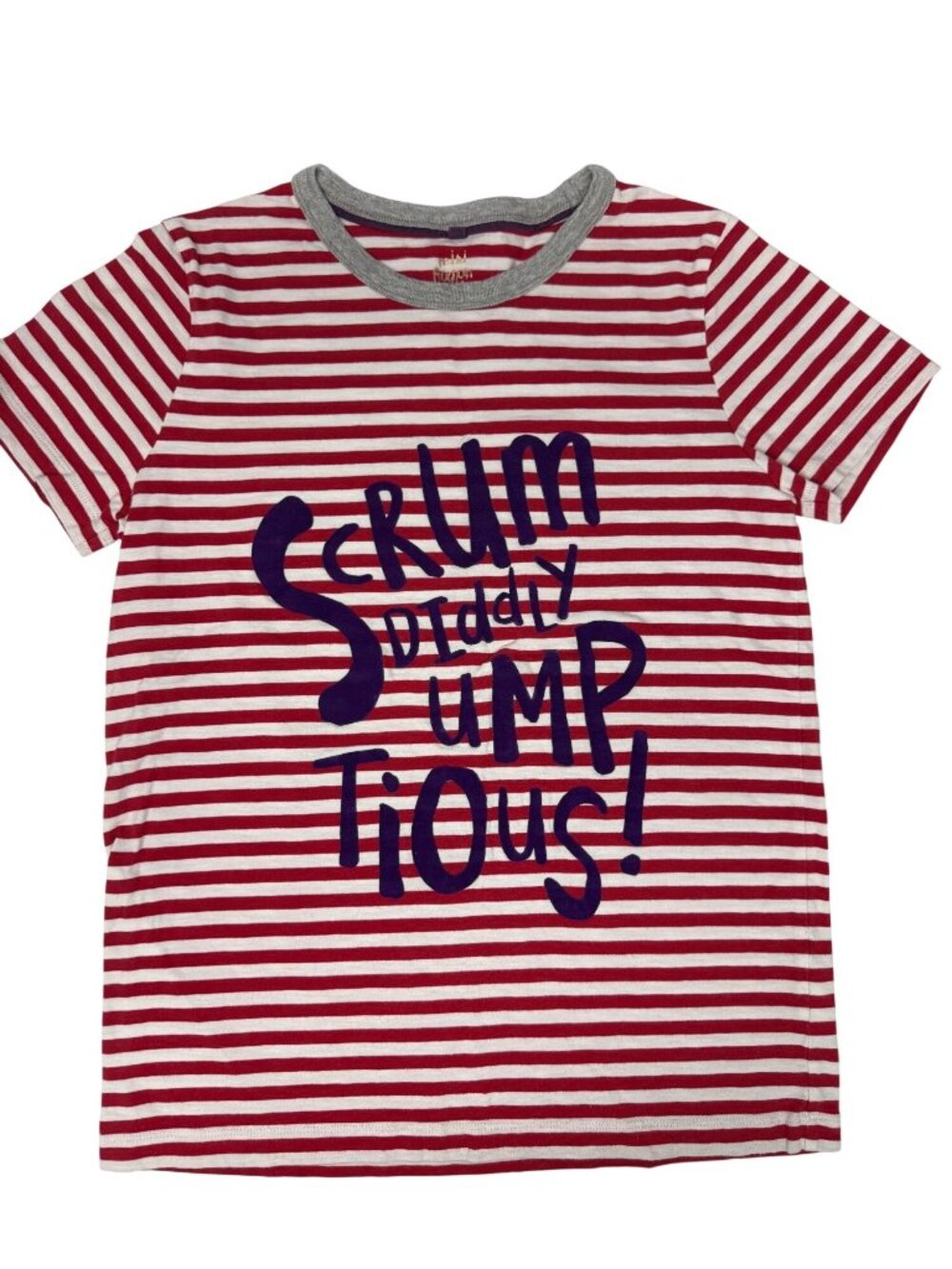 10 11 Mini Boden ScrumDiddlyUmtious Red Stripe Shirt Roald Dahl Willy Wonka